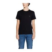 Zwarte Katoenmix T-Shirt Heren Emporio Armani , Black , Heren