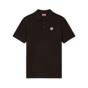 Happy Tiger Geborduurd Poloshirt Kenzo , Black , Heren