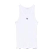 Wit Monogram Mouwloos Scoop Neck T-shirt Paco Rabanne , White , Dames