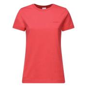 Rode T-shirt met geborduurd logo Pinko , Red , Dames