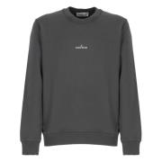 Grijze Katoenen Sweatshirt met Logoprint Stone Island , Gray , Heren