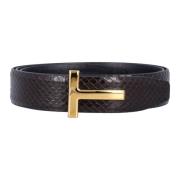 Python Print Omkeerbare Riem Tom Ford , Black , Heren