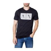 Zwarte katoenen T-shirt voor mannen Armani Exchange , Black , Heren