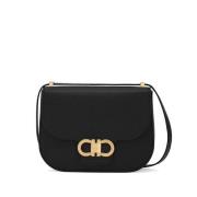 Zwarte Crossbody Tas met Overslag Salvatore Ferragamo , Black , Dames