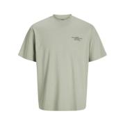 Premium Crew Neck Tee met Branding Jack & Jones , Green , Heren