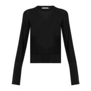 Crewneck Sweater Jil Sander , Black , Dames