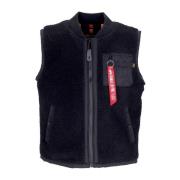 Zwarte Sherpa Mouwloze Ritsvest Alpha Industries , Black , Heren