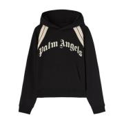 Zwarte Logo Print Hoodie Palm Angels , Black , Heren