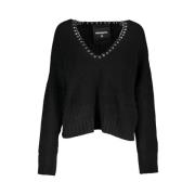 Elegante V-hals trui met stijlvolle details Patrizia Pepe , Black , Da...