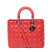 Pre-owned Leather handbags Dior Vintage , Red , Dames