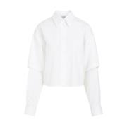 Witte Katoenen Overhemd Chic Stijl Off White , White , Dames