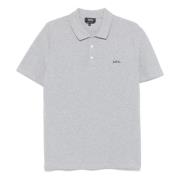 Katoenen poloshirt met 3 knopen A.p.c. , Gray , Heren