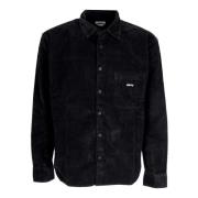 Fluwelen Zwart Lang Shirt met Lange Mouwen Obey , Black , Heren