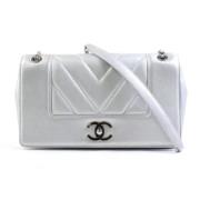 Pre-owned Leather chanel-bags Chanel Vintage , Gray , Dames