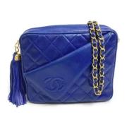 Pre-owned Leather chanel-bags Chanel Vintage , Blue , Dames