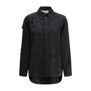 Bloemen Cut-Out Shirt met Knoopmanchetten Marni , Blue , Dames