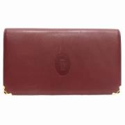 Pre-owned Leather wallets Cartier Vintage , Red , Dames