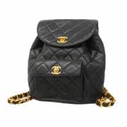 Pre-owned Leather backpacks Chanel Vintage , Black , Dames