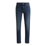 Slim-Fit Delaware Jeans met Regular-Rise Hugo Boss , Blue , Heren