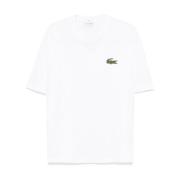 Biologisch katoenen logo t-shirt Lacoste , White , Heren