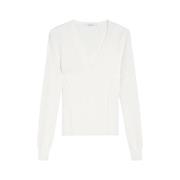 Witte Kant Gebreide Trui Max Mara , White , Dames