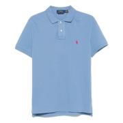 Aangepaste Slim Fit Katoen Mesh Polo Polo Ralph Lauren , Blue , Heren