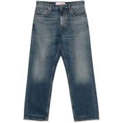 Indigo 5-Pocket Rits Jeans Valentino , Blue , Heren