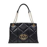 Zwarte Rits Handtas Lente/Zomer Vrouwen Love Moschino , Black , Dames