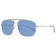 Gunmetal Aviator Zonnebril Blauwe Lenzen Guess , Gray , Unisex