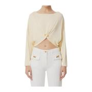 Stijlvolle Jurk Collectie Elisabetta Franchi , Beige , Dames