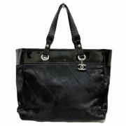 Pre-owned Leather totes Chanel Vintage , Black , Dames