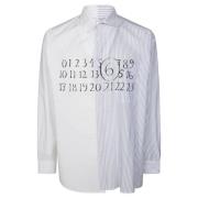 Asymmetrisch Logo Shirt MM6 Maison Margiela , White , Heren