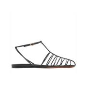 Zwarte Leren Cage Sandalen Proenza Schouler , Black , Dames