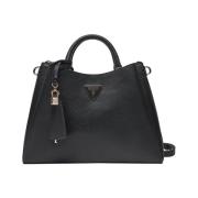 Elegante zwarte handtas met gouden details Guess , Black , Dames