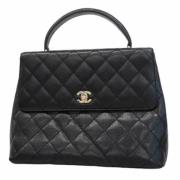 Pre-owned Leather chanel-bags Chanel Vintage , Black , Dames