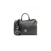 Zwarte en Gouden Leren Handtas Gehamerd Patroon John Richmond , Black ...