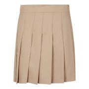 Blauwe Geplooide Wollen Mini Rok Max Mara Studio , Brown , Dames