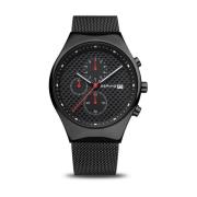 Heren Quartz Horloge Zwart Glanzend 18842-382 Bering , Black , Heren