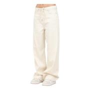 Beige Wijde Pijp Denim Jeans Only , Beige , Dames