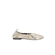 Grijze Gelamineerde Leren Ballerina Schoenen Jil Sander , Gray , Dames