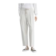 Katoen/Linnen Broek Made in Italy Brunello Cucinelli , White , Dames