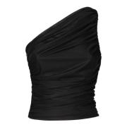 Zwarte Asymmetrische Halslijn Trui Pinko , Black , Dames