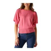 Gebreide Tee voor vrouwen, casual en stijlvol Minus , Pink , Dames