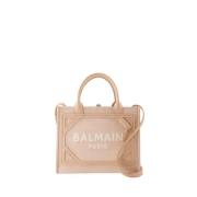 Roze Leren Shopper Tas met Schouderband Balmain , Pink , Dames