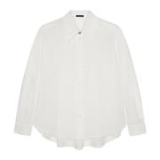 Oversized overhemd met plooien aan de achterkant Elena Mirò , White , ...