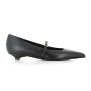 Zwarte leren puntige ballerina's Sergio Levantesi , Black , Dames