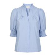 Lichtblauwe blouse met pofmouwen Neo Noir , Blue , Dames