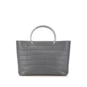 Pre-owned Leather totes Chanel Vintage , Gray , Dames