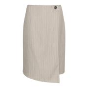 Grijze Pinstripe Asymmetrische Rok Kaffe , Gray , Dames