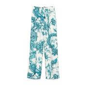 Blauwe Bloemenprint Broek met Zakken F.r.s For Restless Sleepers , Blu...